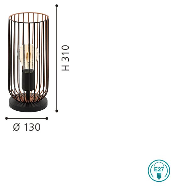 Πορτατίφ Vintage Industrial EGLO ROCCAMENA 49646