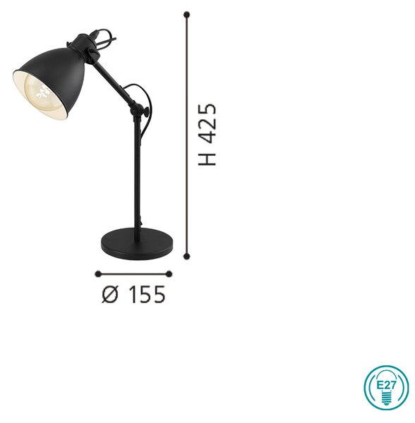 Πορτατίφ Vintage Industrial EGLO PRIDDY 49469