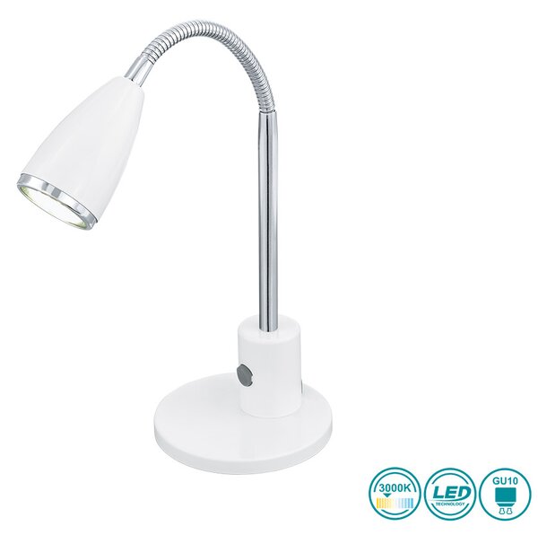 Πορτατίφ Γραφείου Eglo Σειράς FOX 92872, Led, 200lm, Λευκό