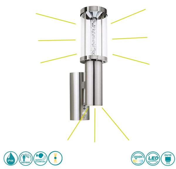 Απλίκα Εξωτερικού Χώρου SAFETY & COMFORT EGLO TRONO STICK 94128 Ανοξείδωτη