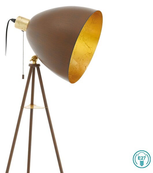 Φωτιστικό Δαπέδου Vintage Industrial Eglo CHESTER 1 49519 Πατίνα Χαλκού