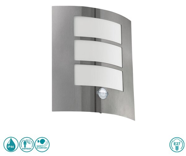 Απλίκα Εξωτερικού Χώρου SAFETY & COMFORT EGLO CITY 88142 Ανοξείδωτη
