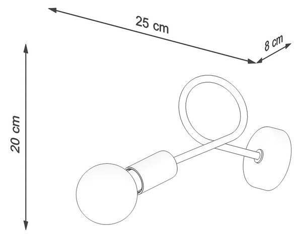 Sollux Φωτιστικό τοίχου LOOP λευκό,ατσάλι,Ε27 1xmax 15W LED