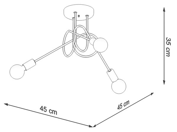 Sollux Φωτιστικό οροφής LOOP 3 λευκό,ατσάλι,Ε27 3xmax 15W LED