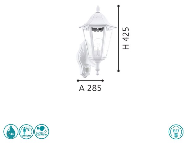 Απλίκα Εξωτερικού Χώρου SAFETY & COMFORT EGLO NAVEDO 93447 Λευκή