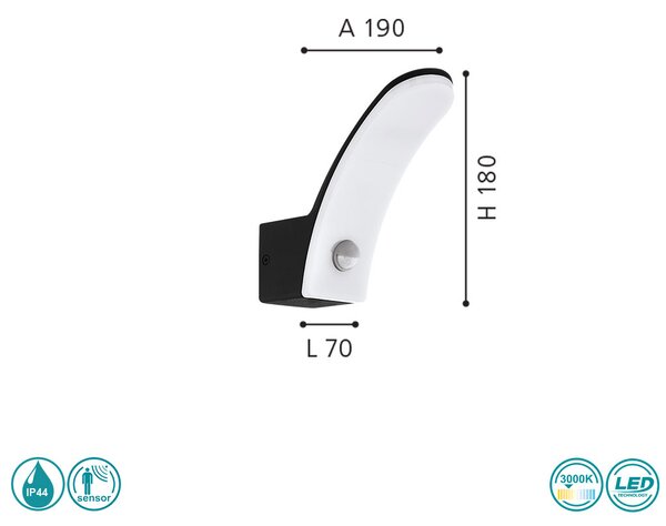 Απλίκα Εξωτερικού Χώρου SAFETY & COMFORT EGLO FIUMICINO 98149