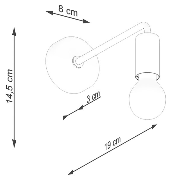 Sollux Φωτιστικό τοίχου NORAH μαύρο,ατσάλι,Ε27 1xmax 15W LED