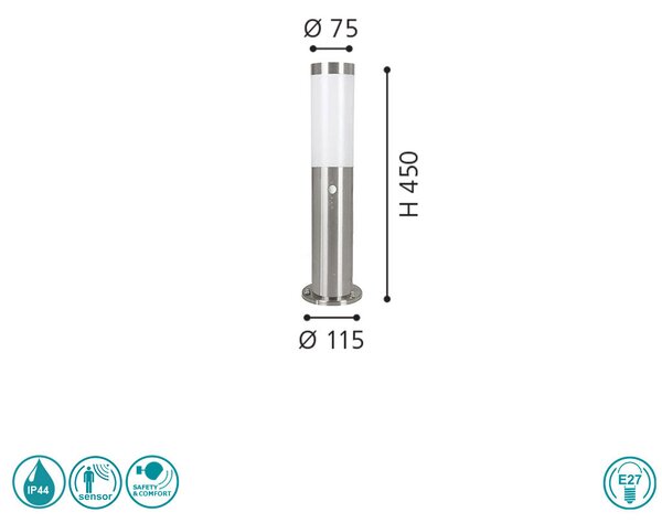 Κολωνάκι Εξωτερικού Χώρου SAFETY & COMFORT EGLO HELSINKI 83279 Ανοξείδωτο
