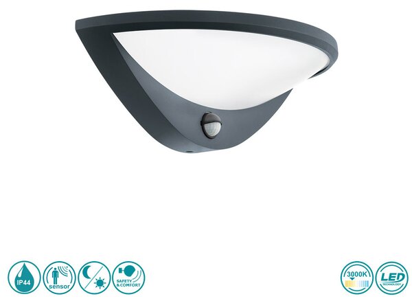 Απλίκα Εξωτερικού Χώρου SAFETY & COMFORT EGLO TOPLINE BELCREDA 97312 Ανθρακί