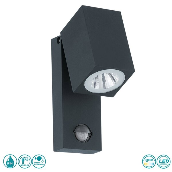 Απλίκα Εξωτερικού Χώρου SAFETY & COMFORT EGLO SAKEDA 96287 Ανθρακί