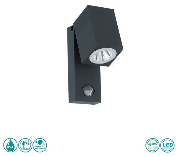 Απλίκα Εξωτερικού Χώρου SAFETY & COMFORT EGLO SAKEDA 96287 Ανθρακί