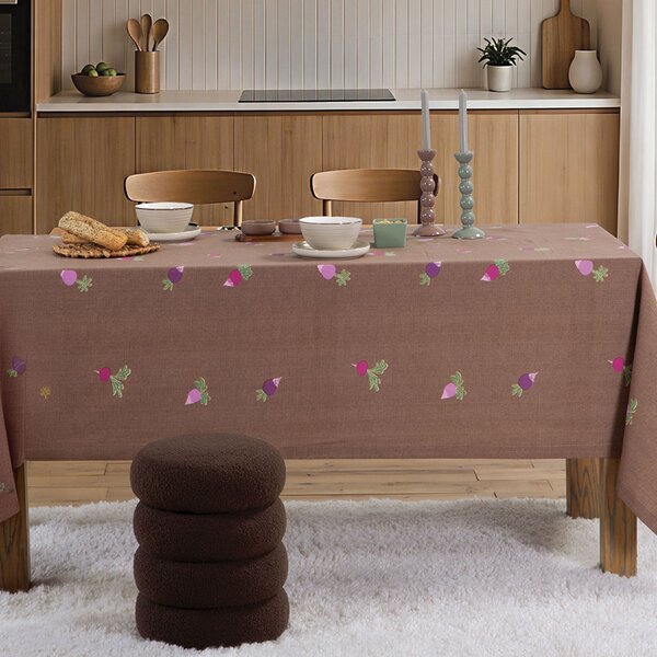 Αλέκιαστο Τραπεζομάντηλο (140x140) Nef-Nef Homeware Radish Brown