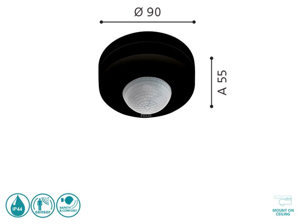 Αισθητήρας EGLO DETECT ME 6 97422 Μαύρος