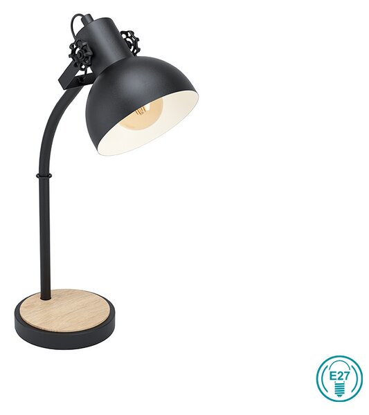 Πορτατίφ Vintage Industrial Eglo Lubenham 43165 Μαύρο