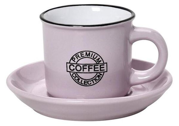 Φλυτζάνι Espresso 90ml + Πιατάκι Espiel Coffee Pink HUN305K12