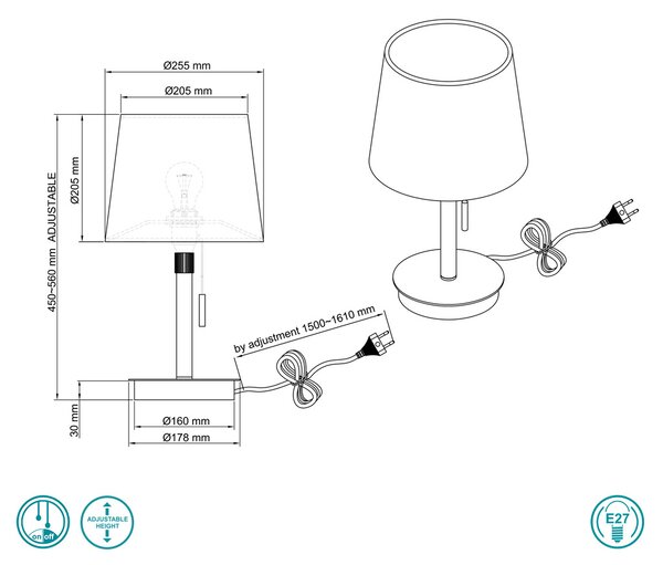 Λάμπα Επιτραπέζια Trio Lighting Lyon 509100108