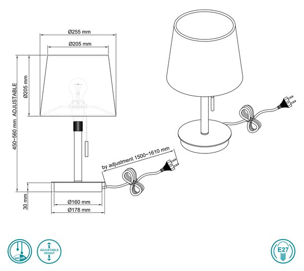 Λάμπα Επιτραπέζια Trio Lighting Lyon 509100107