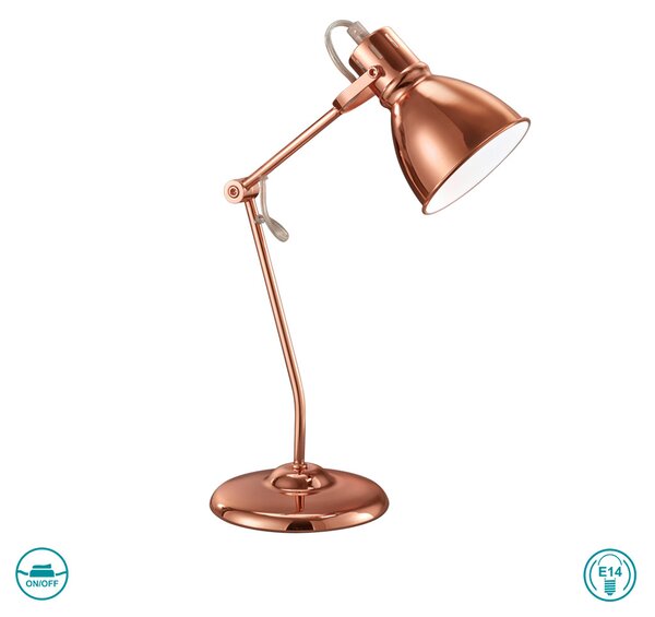 Πορτατίφ Γραφείου Vintage Trio Lighting Jasper 500500109 Χαλκός