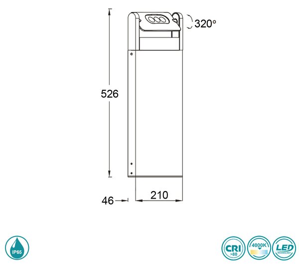 Κολωνάκι Εξωτερικού Χώρου Lutec Mini Ledspot 7214603118