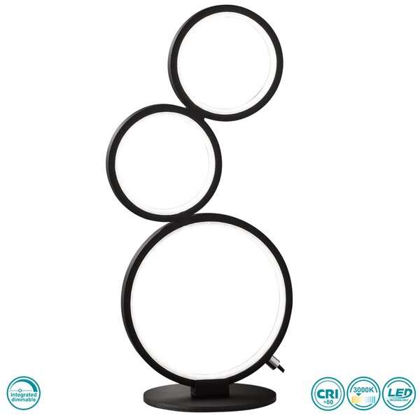 Λάμπα Επιτραπέζια Trio Lighting Rondo 522610332 Μαύρο Ματ