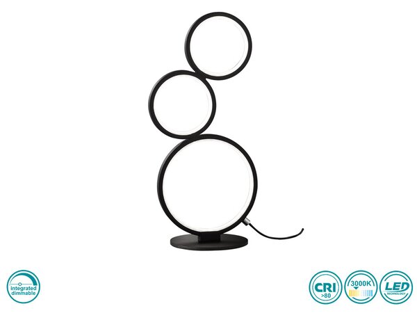 Λάμπα Επιτραπέζια Trio Lighting Rondo 522610332 Μαύρο Ματ