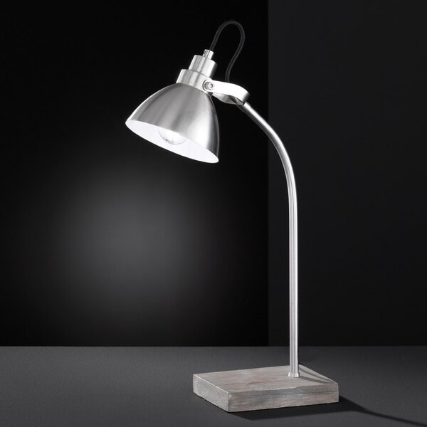 Λάμπα Επιτραπέζια Vintage Trio Lighting Timber 505000130 Νίκελ Ματ