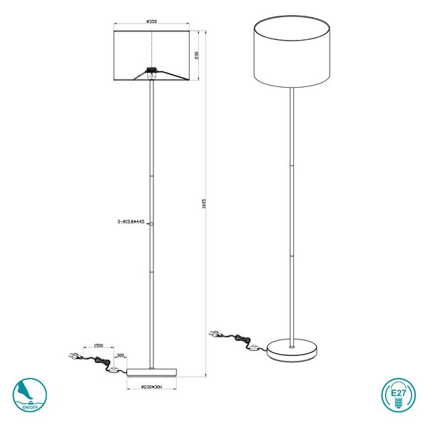 Φωτιστικό Δαπέδου Trio Lighting Hostel 408200179 Μαύρο