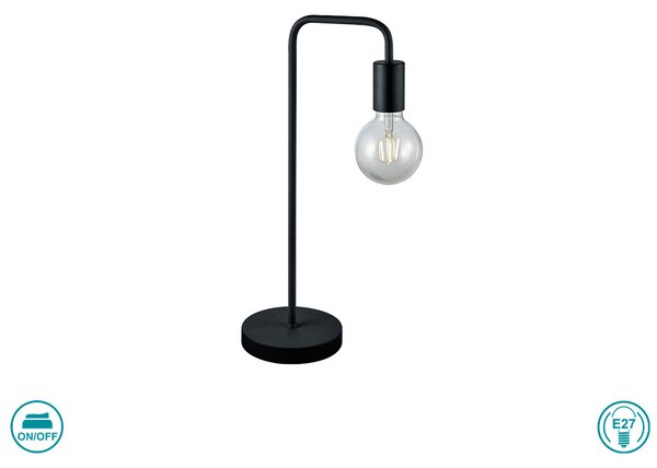 Λάμπα Επιτραπέζια Trio Lighting Diallo 508000132 Μαύρο Ματ