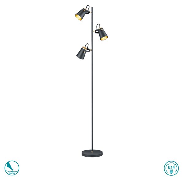 Φωτιστικό Δαπέδου Trio Lighting Edward 408800332 Μαύρο Ματ