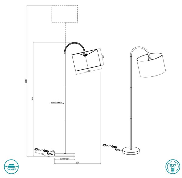 Φωτιστικό Δαπέδου Trio Lighting Hostel 408290179 Μαύρο