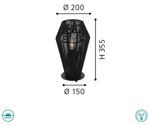 Πορτατίφ Eglo Palmones 97796 Μαύρο