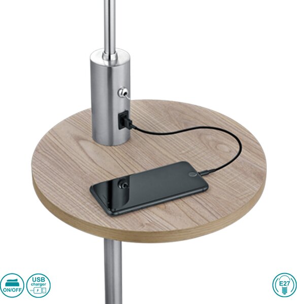 Φωτιστικό Δαπέδου Trio Lighting Claas 400400107 Νίκελ Ματ
