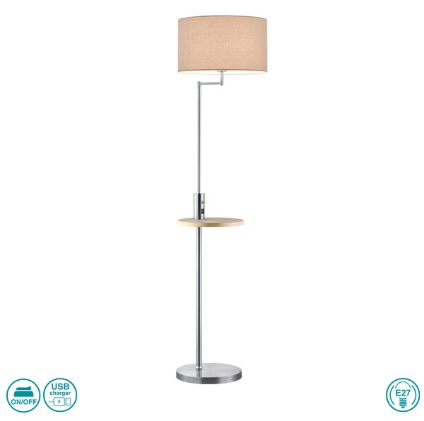 Φωτιστικό Δαπέδου Trio Lighting Claas 400400107 Νίκελ Ματ