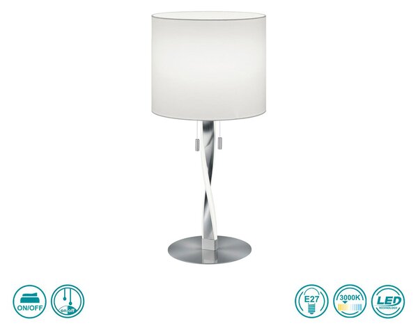 Λάμπα Επιτραπέζια Trio Lighting Nandor 575310307 Νίκελ Ματ