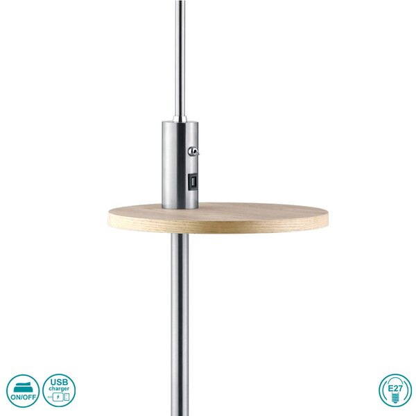 Φωτιστικό Δαπέδου Trio Lighting Claas 400400107 Νίκελ Ματ