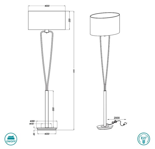 Φωτιστικό Δαπέδου Trio Lighting Paris II 400200107 Νίκελ Ματ