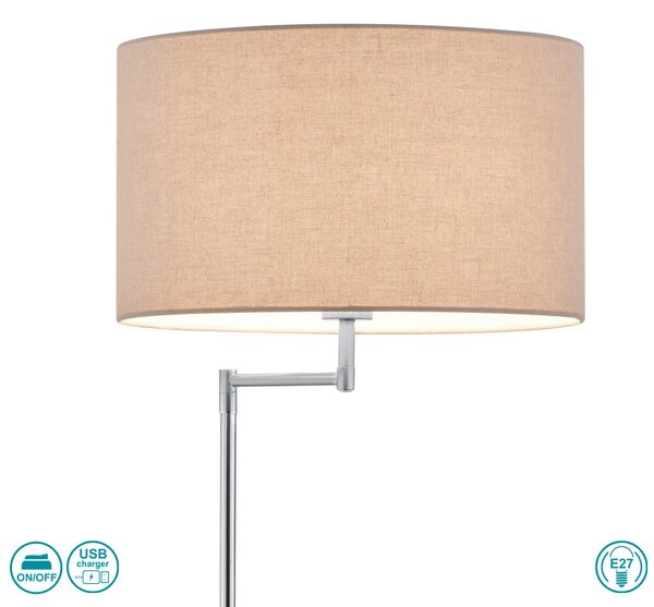 Φωτιστικό Δαπέδου Trio Lighting Claas 400400107 Νίκελ Ματ