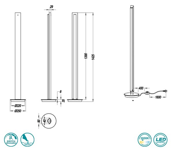 Φωτιστικό Δαπέδου Trio Lighting Texel 474410179