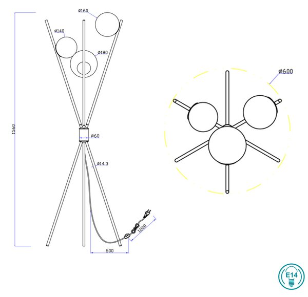 Φωτιστικό Δαπέδου Trio Lighting Lance 403400354 Φυμέ