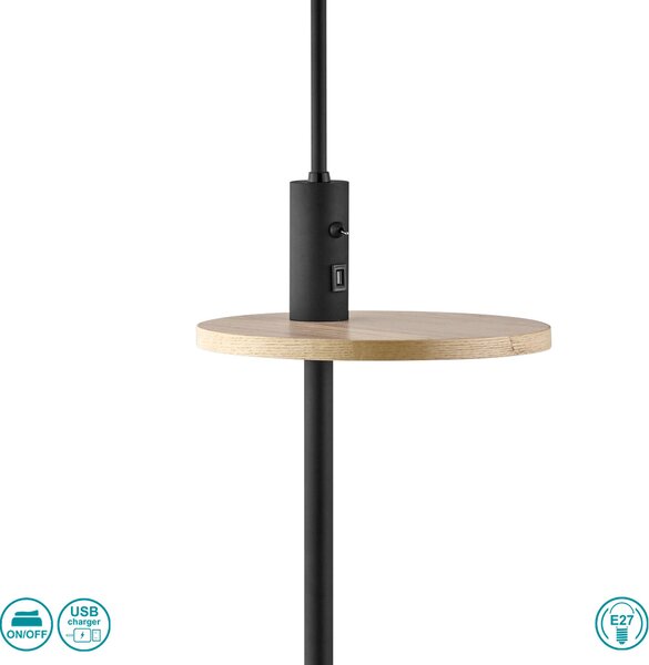 Φωτιστικό Δαπέδου Trio Lighting Claas 400400132 Μαύρο