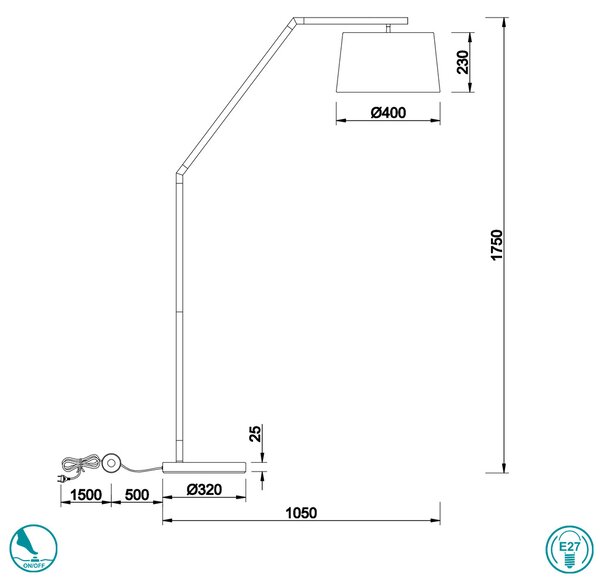 Φωτιστικό Δαπέδου Trio Lighting Tracy 462100132 Μαύρο Ματ