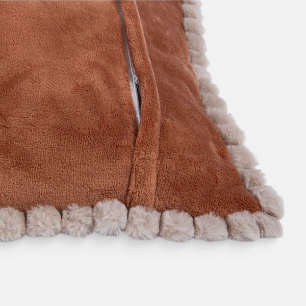 Διακοσμητικό Μαξιλάρι Fleece (45x45) Nef-Nef Homeware Pompozia Camel