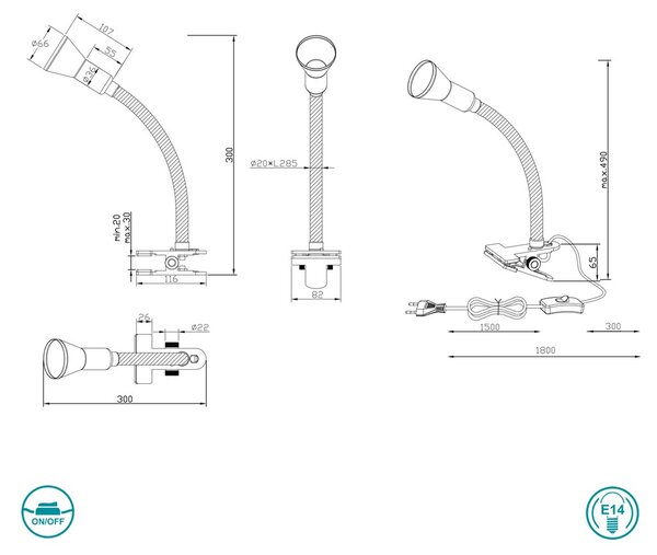 Πορτατίφ Γραφείου Trio Lighting Flexo 5028010-17 Πολύχρωμο