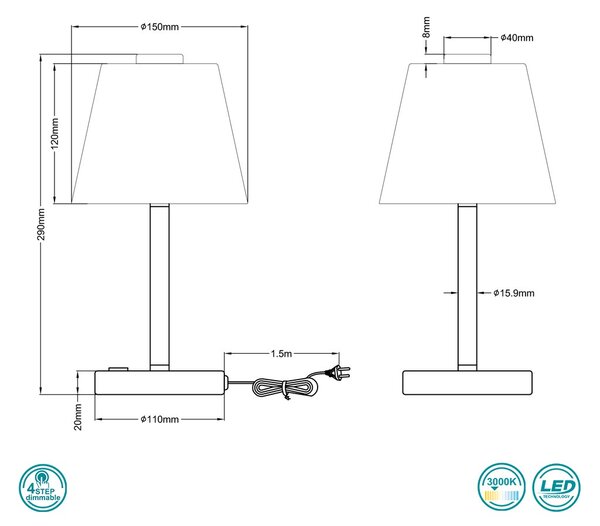 Πορτατίφ Trio Lighting Emerald 525490106 Χρώμιο