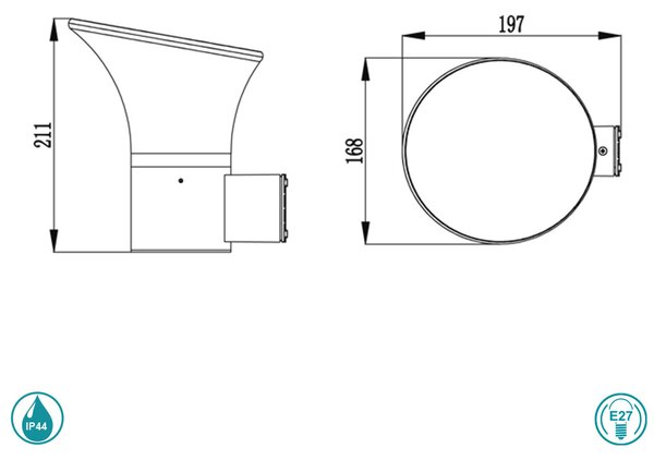 Απλίκα Εξωτερικού Χώρου Sun Light GL11408