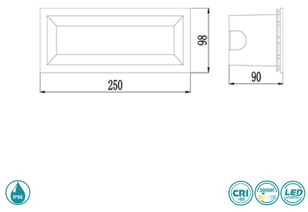 Απλίκα Χωνευτή Εξωτερικού Χώρου Sun Light GL13306