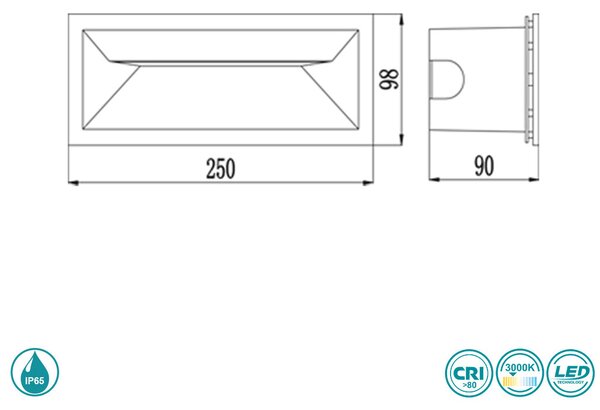 Απλίκα Χωνευτή Εξωτερικού Χώρου Sun Light GL13305
