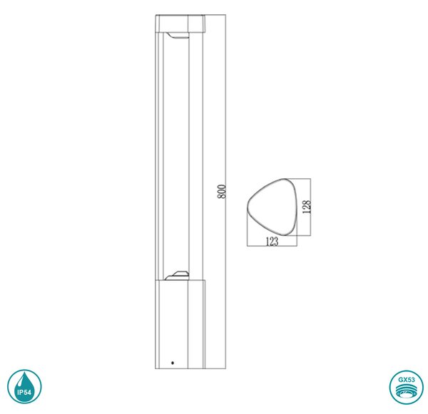 Κολωνάκι Εξωτερικού Χώρου Sun Light GL11205 Gx53