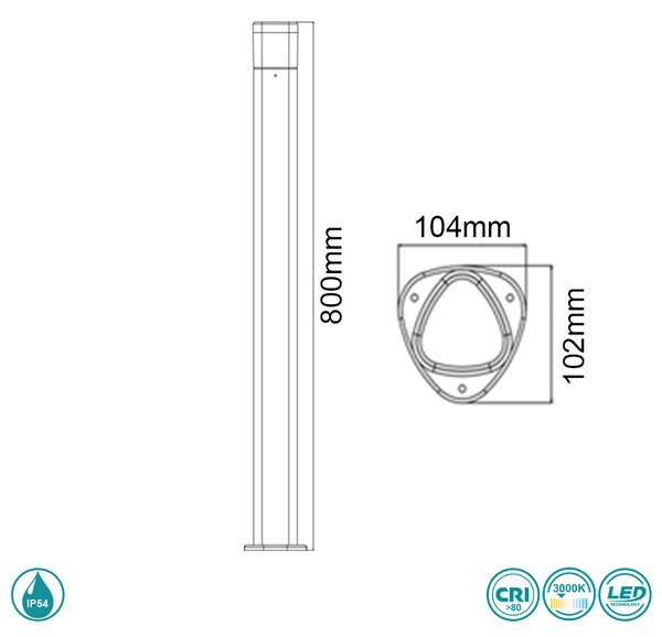 Κολωνάκι Εξωτερικού Χώρου Sun Light GL13703