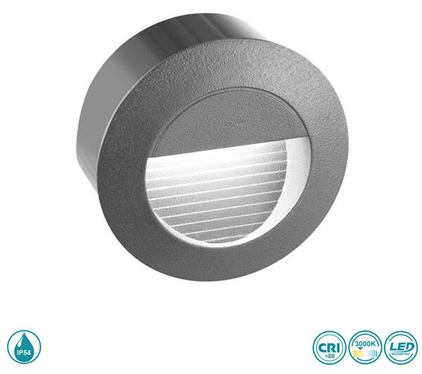Απλίκα Χωνευτή Εξωτερικού Χώρου Sole Luce 206704627 Γκρι Σκούρο